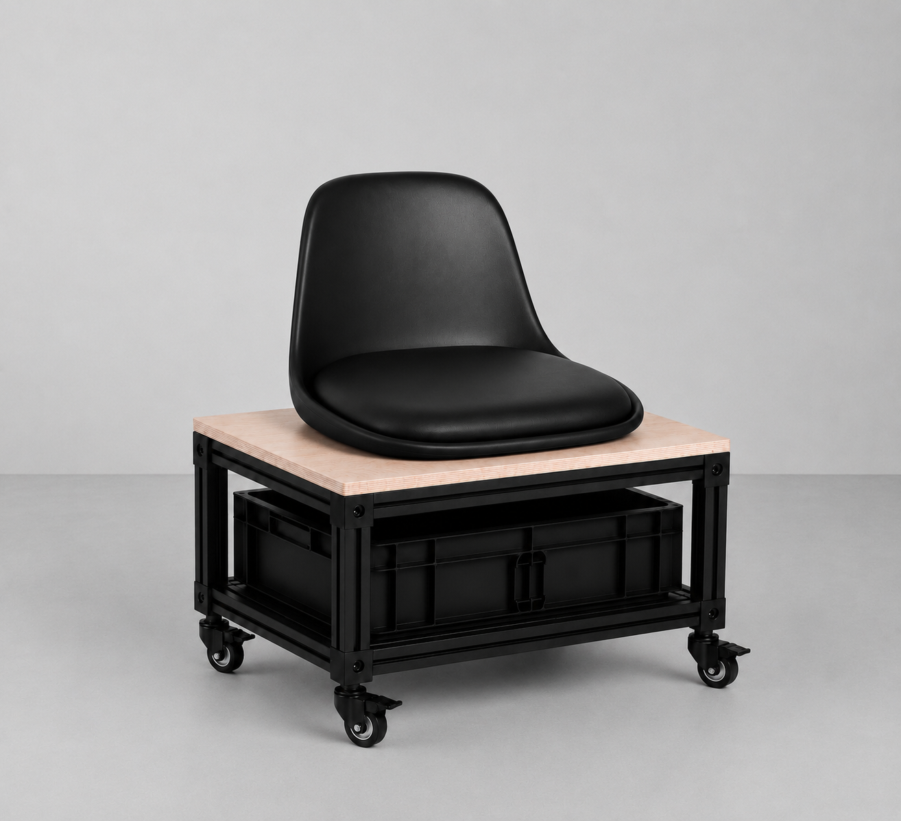 Alumo Rolling Storage Stool — view 1