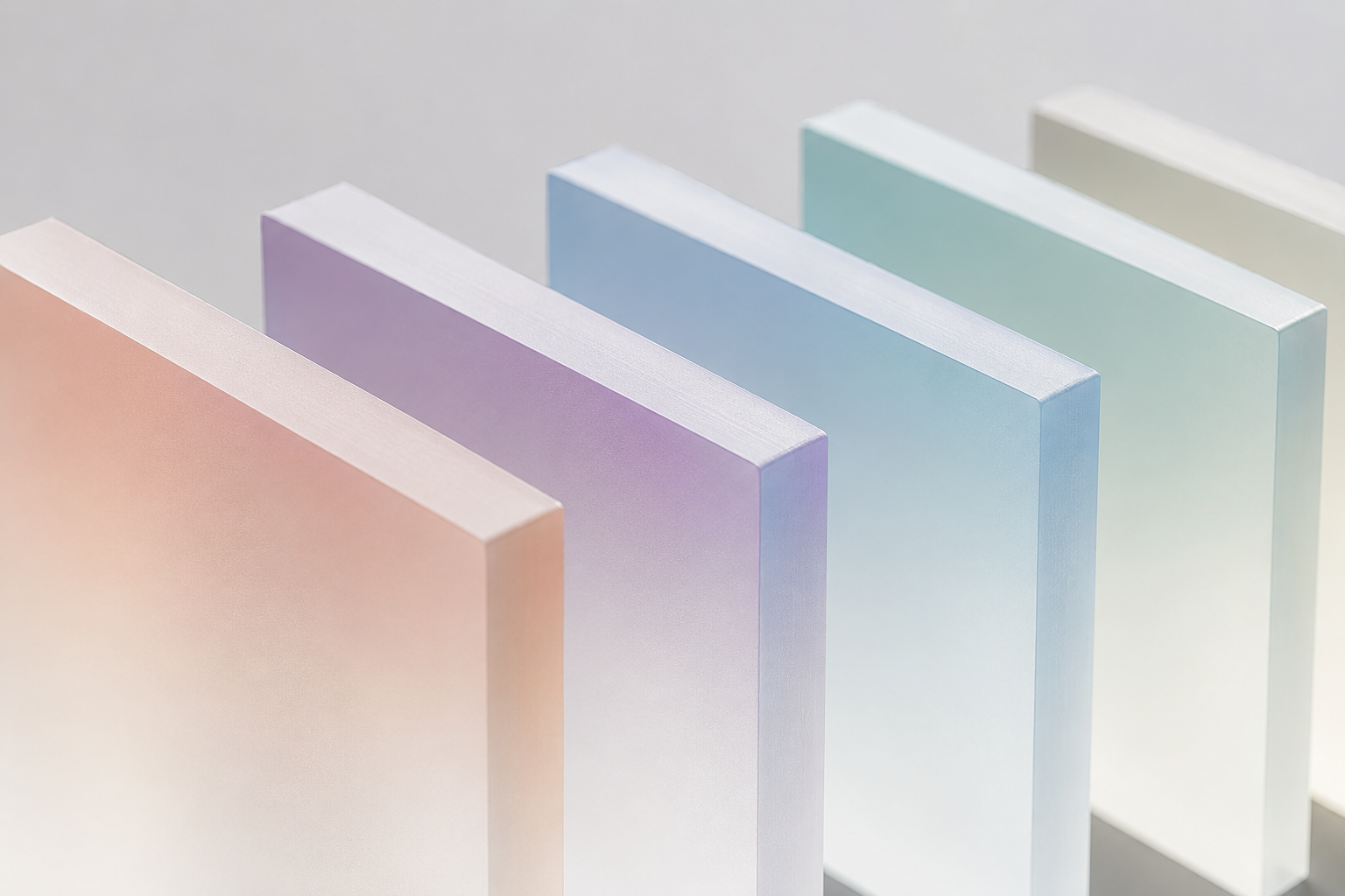 Translucent acrylic panels in soft gradient tones